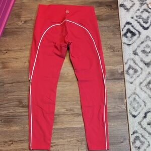 Til You Collapse Red Leggings with White Trim - Large